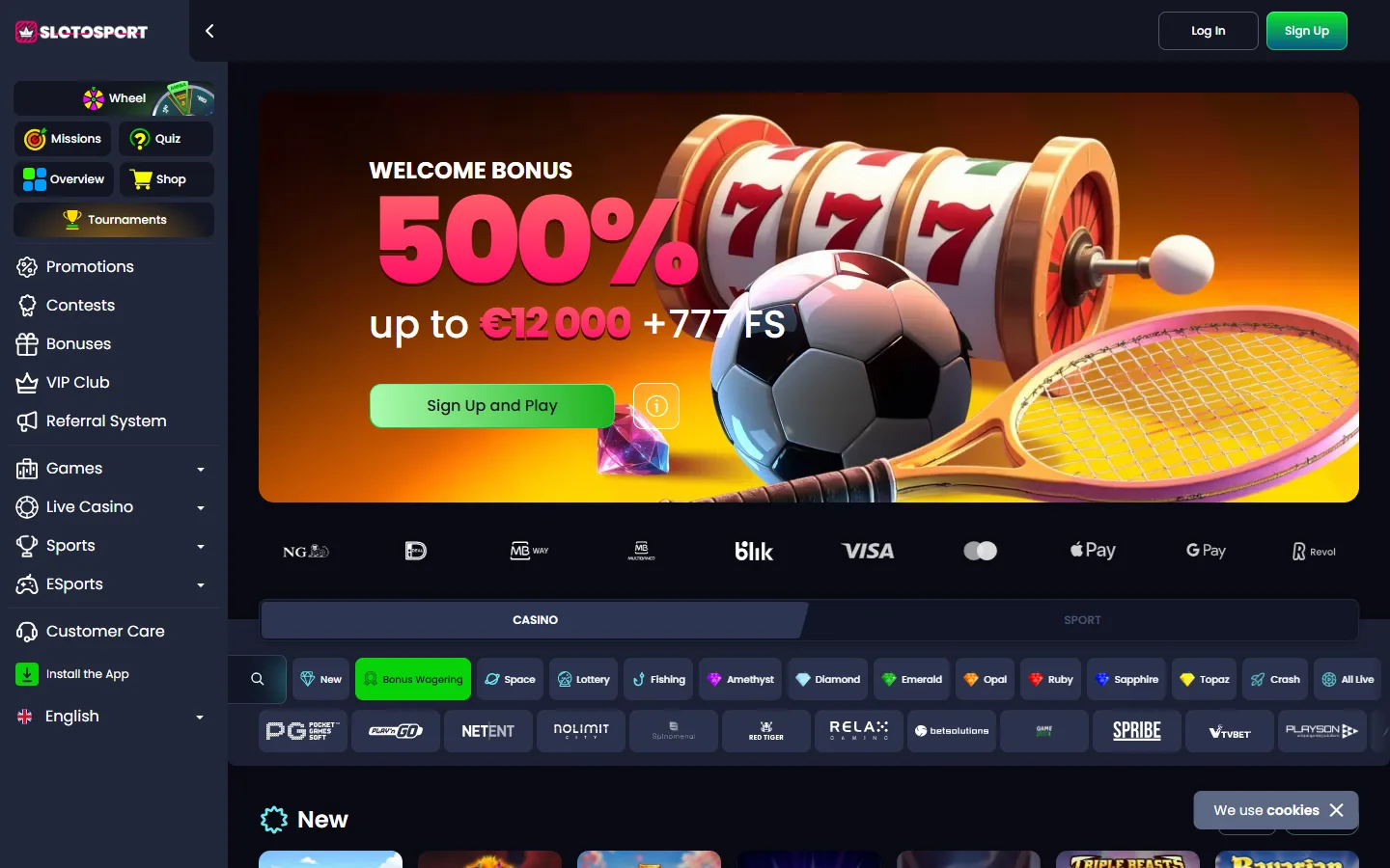 Slotosport main page as captured
